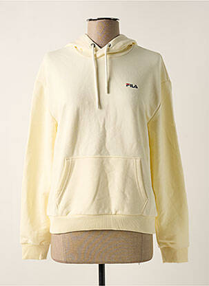 Sweat-shirt à capuche broderie manches longues jaune FILA femme
