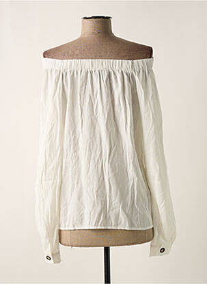 Top col carré manches longues blanc NÜ femme