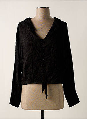 Chemisier manches longues manches longues noir ASTRID BLACK LABEL femme