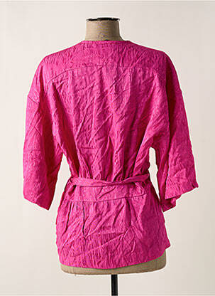 Veste kimono col cache-coeur rose ASTRID BLACK LABEL femme
