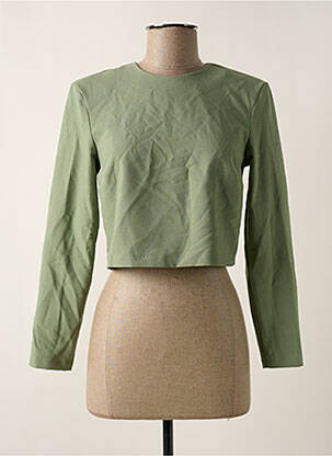 Top tissage crêpe manches longues vert ASTRID BLACK LABEL femme