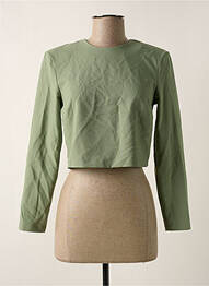 Top coupe cintrée manches longues vert ASTRID BLACK LABEL femme