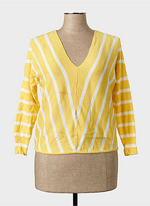 Pull coupe cintrée manches longues jaune ONLY femme