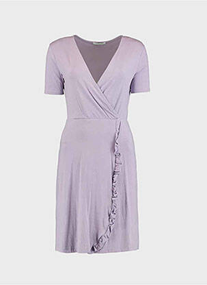 Robe mi-longue manches courtes manches courtes violet HAILYS femme