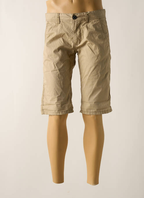 Bermuda tissage popeline taille normale marron EDC homme