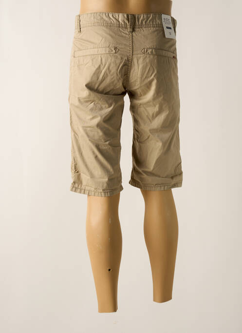 Bermuda tissage popeline taille normale marron EDC homme