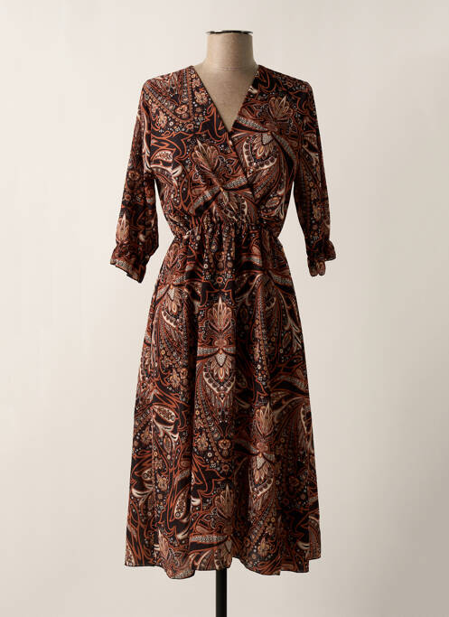 Robe mi-longue marron HAILYS pour femme