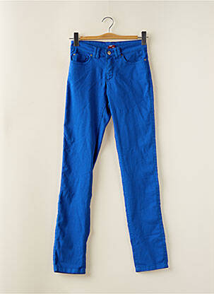 Pantalon slim tissage popeline taille normale bleu FLAIR femme