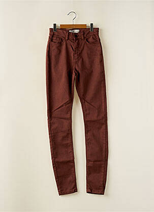 Pantalon slim taille haute taille haute marron JDY femme