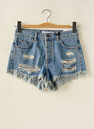 Short tissage denim taille haute bleu SUBDUED femme