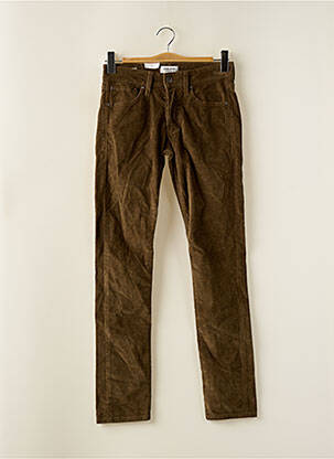 Pantalon slim tissage velours taille normale marron JACK & JONES homme