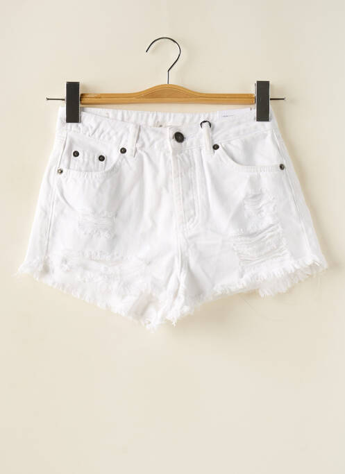 Short tissage denim taille haute blanc SUBDUED femme