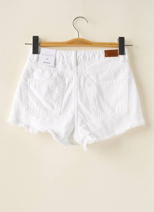 Short tissage denim taille haute blanc SUBDUED femme
