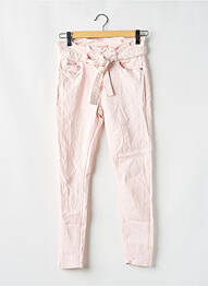 Pantalon slim tissage popeline taille normale rose ONLY femme