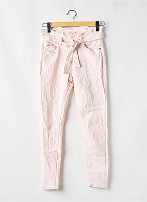 Pantalon slim tissage popeline taille normale rose ONLY femme