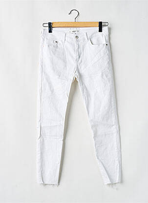 Jeans coupe slim tissage brut taille normale blanc MANGO femme