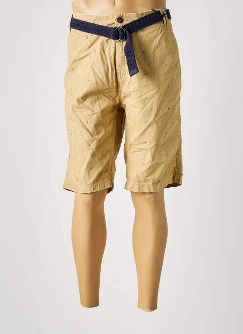 Bermuda tissage popeline taille normale beige PETROL INDUSTRIES homme