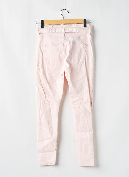 Pantalon slim tissage popeline taille normale rose ONLY femme