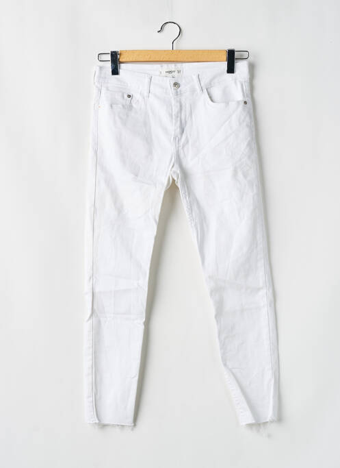Jeans coupe slim tissage brut taille normale blanc MANGO femme