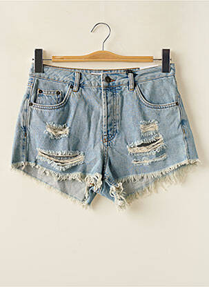 Short tissage denim bleu SUBDUED femme