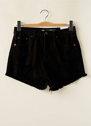 Short fermeture zippée sous rabat boutonné noir SUBDUED femme