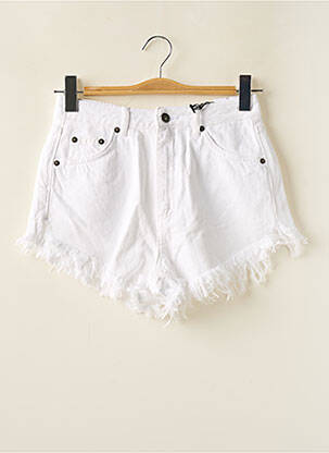 Short tissage denim blanc SUBDUED femme