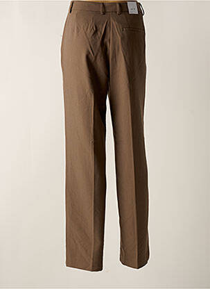 Pantalon droit fermeture zippée sous rabat avec crochet marron JJXX femme