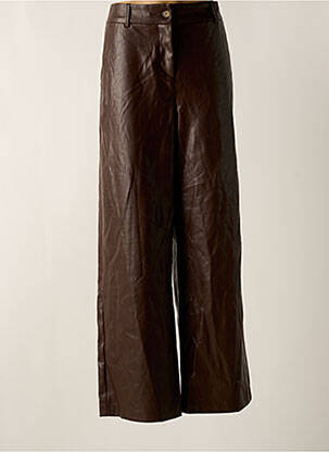 Pantalon flare fermeture zippée sous rabat boutonné marron VERO MODA femme