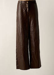 Pantalon flare fermeture zippée sous rabat boutonné marron VERO MODA femme