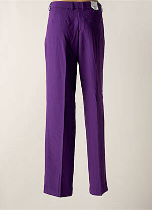 Pantalon droit fermeture zippée sous rabat avec crochet violet JJXX femme
