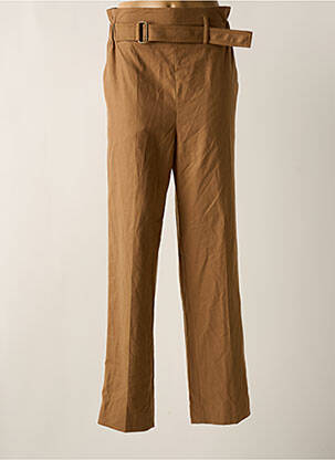 Pantalon droit taille élastique marron DEUX. BY ELINE DE MUNCK femme