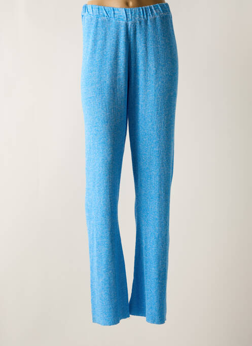 Pantalon droit taille élastique bleu ASTRID BLACK LABEL femme