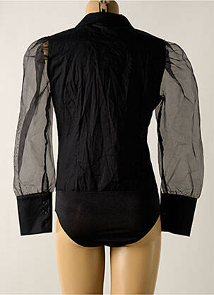Body effet matière satinée manches longues noir FOUDRE BY AURELIE VAN DAELEN femme