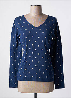 Pull coupe cintrée manches longues bleu GIORGIO BARBARA femme