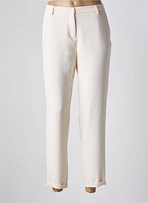 Pantalon chino tissage popeline taille normale beige PABLO femme