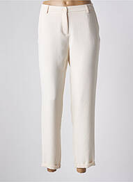 Pantalon chino tissage popeline taille normale beige PABLO femme