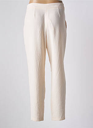 Pantalon droit tissage popeline taille normale beige PABLO femme