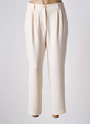 Pantalon chino fermeture zippée sous rabat boutonné taille normale beige PABLO femme
