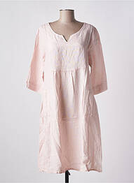 Robe mi-longue manches 3/4 manches 3/4 rose ALEXANDRE LAURENT femme