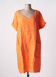 Robe mi-longue manches courtes manches courtes orange ALEXANDRE LAURENT femme