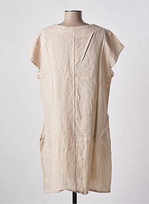 Robe mi-longue manches courtes manches courtes beige ALEXANDRE LAURENT femme