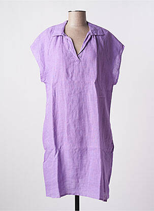 Robe mi-longue manches courtes manches courtes violet ALEXANDRE LAURENT femme