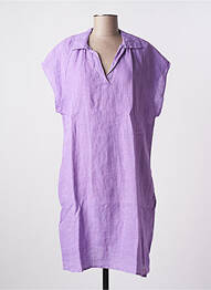 Robe mi-longue manches courtes manches courtes violet ALEXANDRE LAURENT femme
