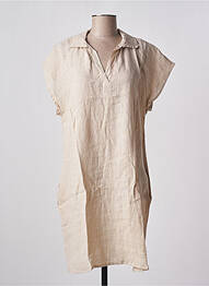 Robe mi-longue manches courtes manches courtes beige ALEXANDRE LAURENT femme
