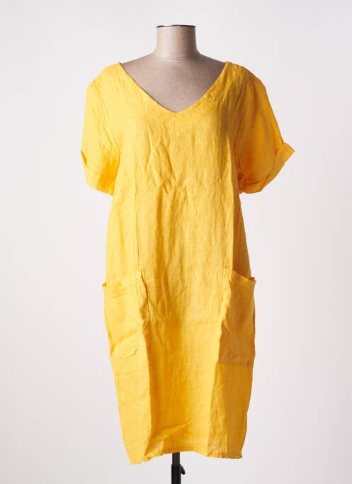 Robe mi-longue jaune ALEXANDRE LAURENT pour femme