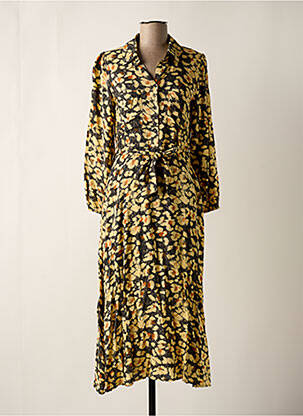 Robe longue manches longues manches longues jaune CHERRY PARIS femme