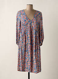 Robe mi-longue coupe fluide manches 3/4 bleu GARCIA femme