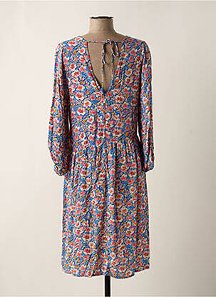 Robe mi-longue imprimé fleurs manches 3/4 bleu GARCIA femme