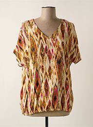 Blouse manches courtes manches courtes beige CISO femme