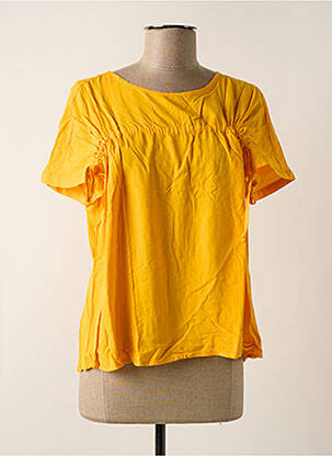 Blouse tissage popeline manches courtes orange BROADWAY femme